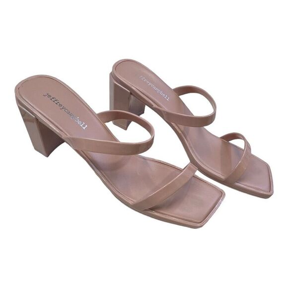 Jeffrey Campbell Women's Slip-On Jamm Jelly Heeled Slide Sandals Beige Size 10 - Picture 3 of 6